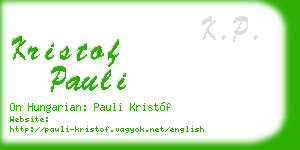 kristof pauli business card