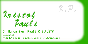 kristof pauli business card